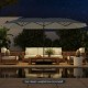 15.5 ft gray patio umbrella with LED solar lights, double-sided design, and crank handle, perfect for outdoor shade.