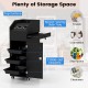 Salon trolley cart with 3 pull-out drawers, side tray, and 360° rolling wheels for mobile storage and organization.