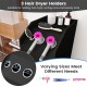 Salon trolley cart with 3 hair dryer holders, lockable cabinet, and 4 rolling wheels for mobile storage and.