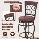 Comfortable 26-inch bar stool with backrest, featuring a soft PU leather cushion and sturdy metal frame for versatile.
