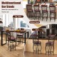Vintage 26-inch bar stool set of 2 with backrest and footrest, ideal for kitchen or home use.