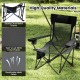 Close-up of the reclining camping chair's sturdy cross metal frame and tear-proof 600D oxford fabric for durability.