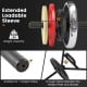 Close-up of the Olympic Hex Trap Bar's extended loadable sleeve, designed for 1-inch weight plates, with a 800 lbs.