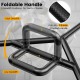 Olympic Hex Trap Bar with foldable knurled handles, featuring dual grip positions for versatile strength training.