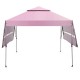 Pink 10 x 17.6 feet outdoor pop-up canopy tent with dual side awnings, ideal for sun protection at events and.