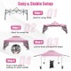 10 x 17.6 feet pink pop-up canopy tent with dual awnings, easy setup, and adjustable height for outdoor events.