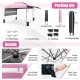 10 x 17.6 feet pink outdoor instant pop-up canopy tent with dual awnings, sturdy frame, and portable carry bag for.