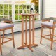 39-inch outdoor acacia wood bar table with slatted top, perfect for 2-4 people on patio or balcony.