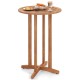 39-inch outdoor acacia wood bar table with slatted top, perfect for 2-4 people, ideal for patio or poolside use.