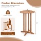 39-inch outdoor acacia wood bar table with slatted top, suitable for 2-4 people, ideal for patio or balcony use.
