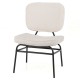 Upholstered accent chair in beige with Sherpa fabric and sponge padding, featuring a modern design for cozy seating.