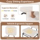 Upholstered accent chair in beige with Sherpa fabric, ergonomic arched backrest, and curved seat for cozy support.