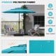 10 ft 3-tier vented patio umbrella in green with push button tilt, made of sun-proof and drizzle-resistant polyester.