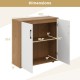 Coffee bar cabinet with natural finish, featuring adjustable shelf and soft close hinges, ideal for living room or.