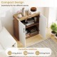 Coffee bar cabinet with 5-position adjustable shelf, compact design, ideal for living room, kitchen, or dining room use.