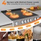 30-inch silver kitchen stove with 4 ceramic burners, featuring distinct power levels for versatile cooking options.