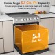 Extra-large 5.1 cu. ft capacity kitchen stove with 4 burners and ceramic cooktop for versatile cooking.