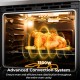 30-inch freestanding kitchen stove with advanced convection system, showing a roasted chicken and efficient heat.