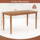 Rectangular outdoor dining table made of acacia wood, measuring 54” x 28” x 29”, suitable for 4-6 people.