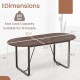 Oval 71-inch executive table in rustic brown with cable management hole, supporting up to 265 lbs for office use.