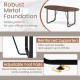 Oval 71-inch executive table in rustic brown with cable management hole and adjustable foot pads for stable office use.