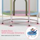 Stable circular base of the 55" kids trampoline in pink, designed for safety and energetic play for children aged 3-6.