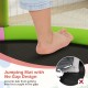 Close-up of the 55" kids trampoline's no-gap jumping mat design, ensuring safety for children during playtime.