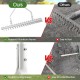 20-inch aluminum lawn loosening rake with 19 curved tines, rustproof frame, and double locking screws for durability.
