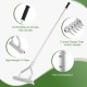 20-inch aluminum lawn rake with 19 curved tines, comfortable grip handle, ideal for loosening soil and thatch removal.