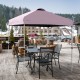 Outdoor pink pop-up canopy tent with adjustable height, 6.6' x 6.6' shade, perfect for outdoor gatherings.