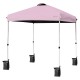 Pink 6.6 x 6.6 feet outdoor pop-up canopy tent with adjustable height and heavy-duty steel frame for easy setup.