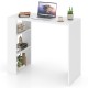 White 36-inch computer desk with 3 open shelves, ideal for home office or study, offering compact storage and stability.