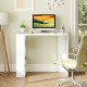 Compact 36-inch white computer desk with 3 open shelves, ideal for home office or study in small spaces.