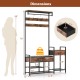 70 Inch Hall Tree with Shoe Storage Bench Freestanding Coat Rack - Gallery View 5 of 7