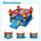 3-in-1 kids bouncer with slide, featuring a large jumping area and mesh walls, perfect for outdoor fun and parties.
