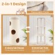 4-story beige cat house with removable cover, features a cozy top perch and sisal scratching board for multiple cats.