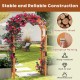 Wooden garden arch arbor made of fir wood with waterproof finish, ideal for climbing plants and outdoor decor.