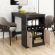 Black 48-inch bar table featuring a storage cabinet, wine rack, and adjustable shelf, ideal for home or commercial use.