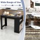 Black 48-inch bar table with storage cabinet and wine rack, ideal for home, coffee shops, and bars.