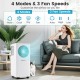 Portable air conditioner with 8200 BTU cooling, featuring 4 modes and 3 fan speeds, perfect for home comfort.