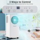 Portable air conditioner with remote control, featuring touch panel, 8200 BTU cooling capacity, and 3-in-1.