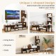 L-shaped Cube TV Stand in rustic brown, featuring versatile storage for TVs up to 50 inches, ideal for living rooms.