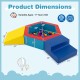 3-piece baby foam climbing blocks set with yellow, blue, and red colors, includes 100 ocean balls for play and.