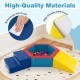 3-piece baby foam climbing blocks set with waterproof PU cover and 100 colorful ocean balls for playroom fun.