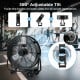 Industrial drum fan with 360-degree adjustable tilt, 3 speed options, and heavy-duty metal construction for efficient.