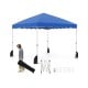 Foldable 10x10 feet blue pop-up canopy tent with wheeled bag, ideal for outdoor events and easy transport.