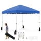 Foldable 10x10 feet blue pop-up canopy tent with wheeled bag, ideal for outdoor events and easy setup.