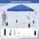 Foldable 10x10 feet blue pop-up canopy tent with adjustable height, wheeled bag, and sturdy anchors for outdoor events.