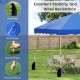 Foldable 10x10 feet blue pop-up canopy tent with wind ropes, stakes, and sandbags for excellent stability outdoors.