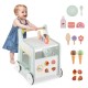 Light green 2-in-1 baby walker with storage, featuring ice creams and a dessert sorter for imaginative play and.